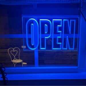 Blue LED Open Sign